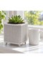 Ribbed Square Planter with Legs, 12.5 cm Opening, Modern Mid-Century Plant Pot for Indoor Plants - 4