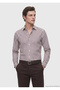 Brown Casual-Fit Long-Sleeved Woven Casual Silk-Blend Shirt