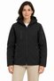 Waterproof Softshell Jacket with Fleece Lining, Detachable Hood, and 4 Pockets - Black - 3