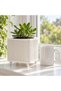 Ribbed Square Planter with Legs, 12.5 cm Opening, Modern Mid-Century Plant Pot for Indoor Plants - 4