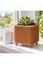 Ribbed Square Planter with Legs, 12.5 cm Opening, Modern Mid-Century Plant Pot for Indoor Plants - 4