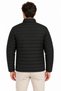 Men's stand collar water repellent puffer quilted three-pocket jacket - black - 4