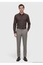 Brown Plain Casual Fit Long Woven Casual Silk Blend Shirt - 3