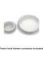 Ribbed Bowl with Hidden Twist-Lock Container, Entryway Desk Vanity Organiser, 20.5 cm, White - 4