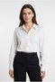 Women's Plus-Size Shirt with Shirt Collar, Rhinestone Embellishments, and Long Sleeves—Cotton Blouse - 5