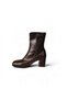Women's Black and Brown Leather Boots with a Square Toe, 6 cm thick sole, and stretch heel - 3
