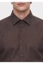 Brown Plain Casual Fit Long Woven Casual Silk Blend Shirt - 4