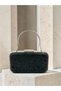 Women's Evening Clutch with Black Floral Print, Laser-Cut Silver Frame, and Metal Handles—Perfect for Weddings, Engagements, and Graduations - 5
