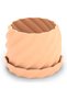 Spiral Plant Pot with Drip Tray, Twisted Spiral Planter with Drainage Holes for Succulents, Peach