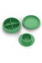 Round Stackable Desk Organiser with Tray and 2 Dividers, Ribbed Storage Container for Keys, Green - 4
