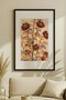 1 VINTAGE PAINTING WITH A RED BOTANICAL THEME IN A BLACK WOODEN FRAME - 2