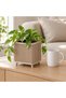 Ribbed Square Planter with Legs, 12.5 cm Opening, Modern Mid-Century Plant Pot for Indoor Plants - 2