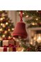 Modern 3D Printed Christmas Bell Ornament with Functional Clapper, Red and Green Bell Decor - 2