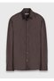 Brown Plain Casual Fit Long Woven Casual Silk Blend Shirt - 7