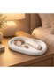 Ribbed Oval Decorative Tray 19.7 x 12.3 cm, Minimalist Catch All Tray for Keys, White - 4