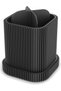 Toothbrush Holder with Drip Tray and Removable Divider, Modern Minimalist Vanity Cup, Matte, Black