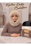 Quilted, Padded, and Fur-Trimmed Balaclava - Women's Winter Hat and Neck Warmer Set - 2