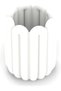 Arched Pen Pot, Round Pencil Cup with Rounded Loop Columns and Scalloped Rim, Markers, White