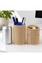 Stackable Round Pen Pot and Storage Canister Set, 5 Pieces with Divided Insert, Clips and Stationery - 3