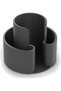 Round Cotton Swab and Pad Holder with 2 Compartments, Round Pads, 11.8 cm, Black