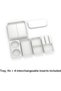 Sofa Tray with 4 Interchangeable Inserts and Cushion Fin, Phone Slot, Divided Tray, 20.3 x 20.3 cm - 4