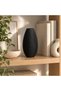 Ribbed Decorative 20 cm Vessel, Modern Egg Shaped Holder for Dried and Artificial Flowers, Black - 4