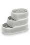 Stackable Desk Tray Set of 3 with Removable Compartment Inserts, Clips, Jewellery and Makeup, Marble