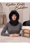 Quilted, Padded, and Fur-Trimmed Balaclava - Women's Winter Hat and Neck Warmer Set - 2