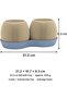 Duo Planter Set with Shared Drip Tray, Cacti and Small Indoor Plants, 21 x 10.7 x 9.3 cm, Sand Blue - 3