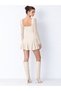 LONG-SLEEVED FLARE WOMEN'S LACE DRESS - 4
