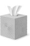 Ripple Cube Tissue Box Cover 14 cm, Textured Decor for Bathroom, Bedroom, Light Gray