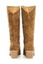 Genuine Suede Leather High-Heeled Tobacco-Colored Cowboy/Western Boots - ZB3890 - 4