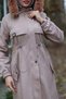 Tunnel-Detail Melton Coat, taupe color HM2980 - 6