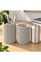 Stackable Round Pen Pot and Storage Canister Set, 5 Pieces with Divided Insert, Clips and Stationery - 2