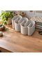 Wavy Desk Organizer with 2 Removable Inserts, Scissors, Makeup Brushes and Office Supplies, Marble - 4