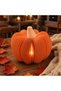 Pumpkin Tea Light Holder for LED Tea Lights, Autumn Table and Shelf Decor, 12.4 x 12.4 x 9.6 cm - 5