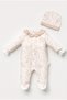 Girl's Floral Print 100% Cotton Romper Set with Hat, 0-3/3-6 Months - 4