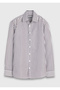Brown Casual-Fit Long-Sleeved Woven Casual Silk-Blend Shirt - 7