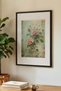 1 VINTAGE PAINTING WITH AN ELEGANT BOTANICAL THEME IN A BLACK WOODEN FRAME - 3