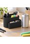 Interlocking Desk Organiser Set of 2, 18.7 x 13.3 x 11 cm, Black - 3