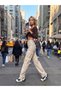 Faux Leather Baggy Pants with Side Cargo Pockets / Wide-Leg Pants - 6