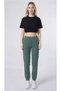 Women's Green Pocketed Elastic Cuffed Sweatpants / 2 Thread Sweatpants - Comfortable Cut Casual Sports Sweatpants