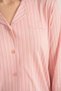 Women's Stripes Pink Shirt Pajama Set Pc9296-S-V1 - 4