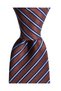 Navy Blue and Blue Striped Brown Silk Tie – 7.5 cm wide - 6