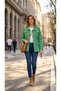 Women's Safari Jacket with Pocket Detail and Snap-Fastened Closures, Long-Sleeved, Collared, and with Collar Detail and Sleeve Details - 4