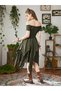 Rochie midi, verde - 2