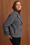 Oversized Short Coat with Jacket Collar, DARK GRAY 3204 - 5