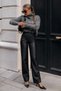 Black High-Waisted Leather Women's Pants SH403 - 3