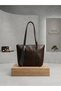 BROWN Women's Clutch Bag and Shoulder Bag with Scarf, Zippered Pocket, and Front Pockets