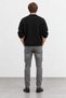 Black Off-Shoulder Soft Textured V-Neck Men's Knit Sweater |   Mew5111322-1 - 5